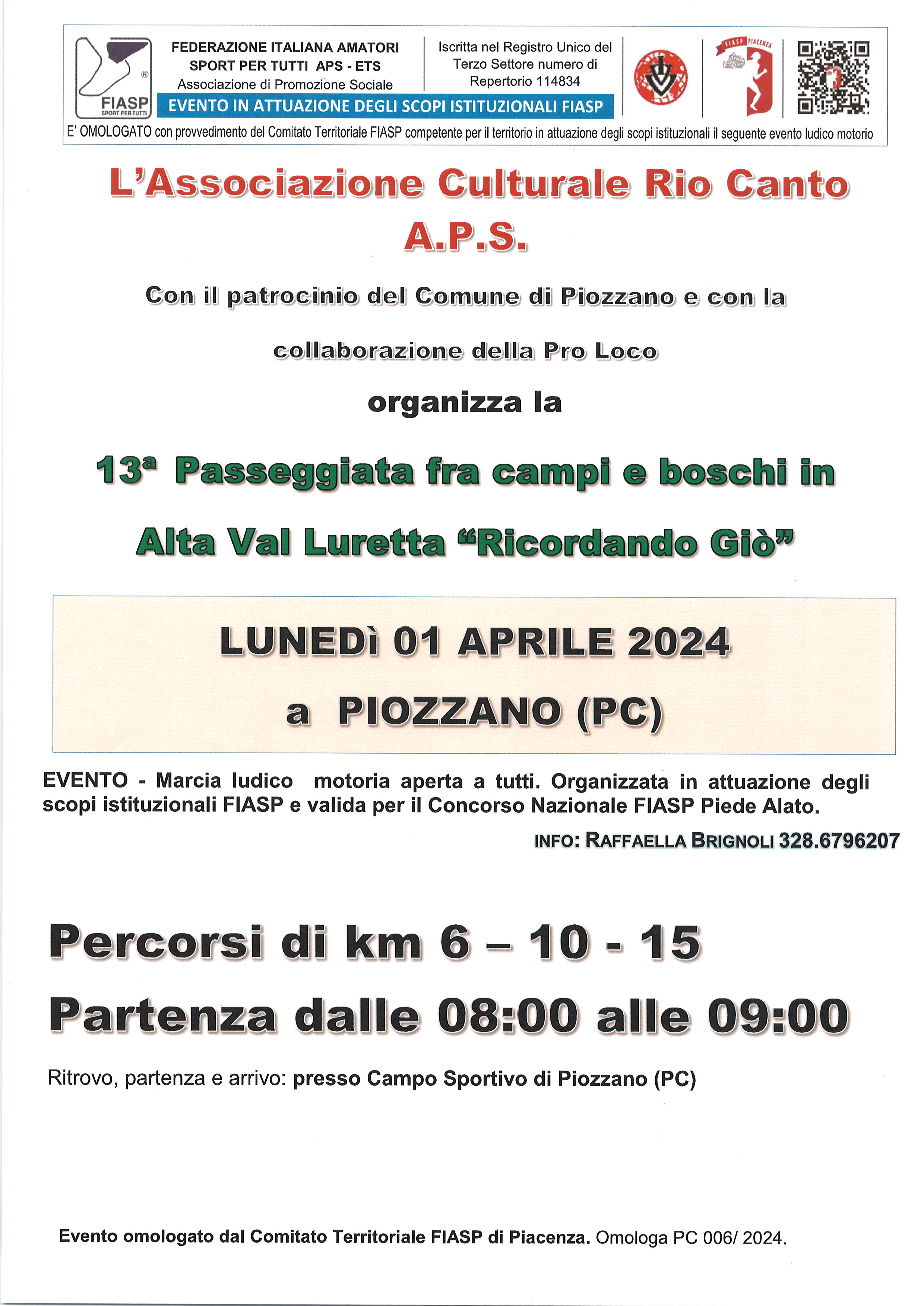 13^Passeggiata fra campi e boschi in Alta Val Luretta Ricordando Giò